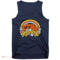 Retro Flowers Peace Stay Groovy Positive Mind Happy Life Tank Top thumb 0