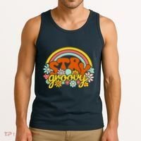 Retro Flowers Peace Stay Groovy Positive Mind Happy Life Tank Top thumb 3