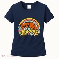 Retro Flowers Peace Stay Groovy Positive Mind Happy Life Women's T-Shirt thumb 0