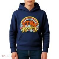 Retro Flowers Peace Stay Groovy Positive Mind Happy Life Kids Hoodie thumb 4