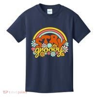 Retro Flowers Peace Stay Groovy Positive Mind Happy Life Kids T-Shirt thumb 0