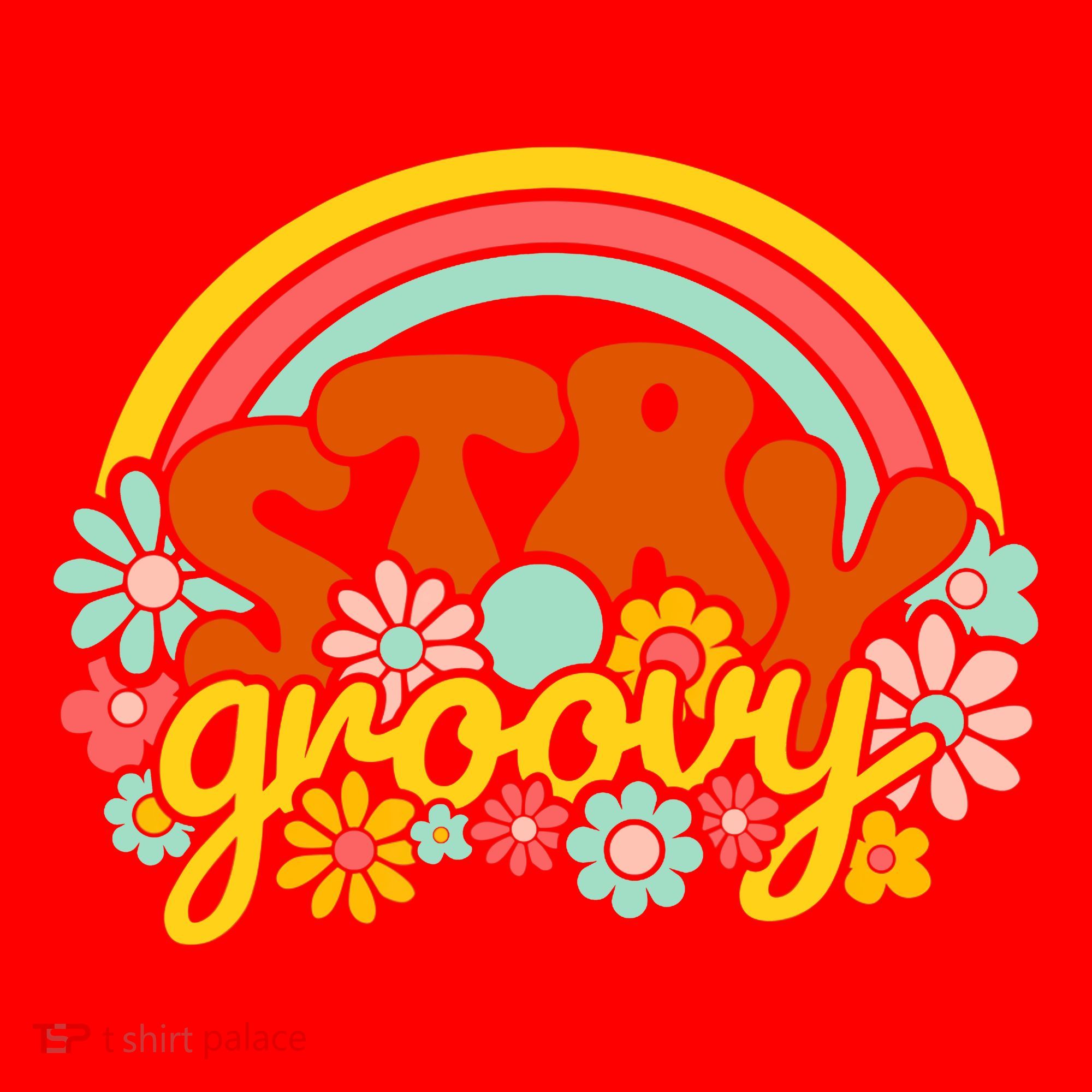 Retro Flowers Peace Stay Groovy Positive Mind Happy Life Santa Hat