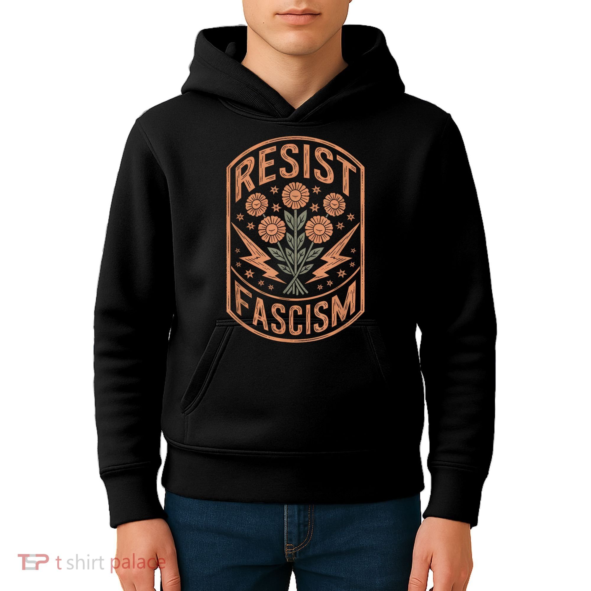 Resist Fascism Protest Trump Anti Trump Kids Hoodie