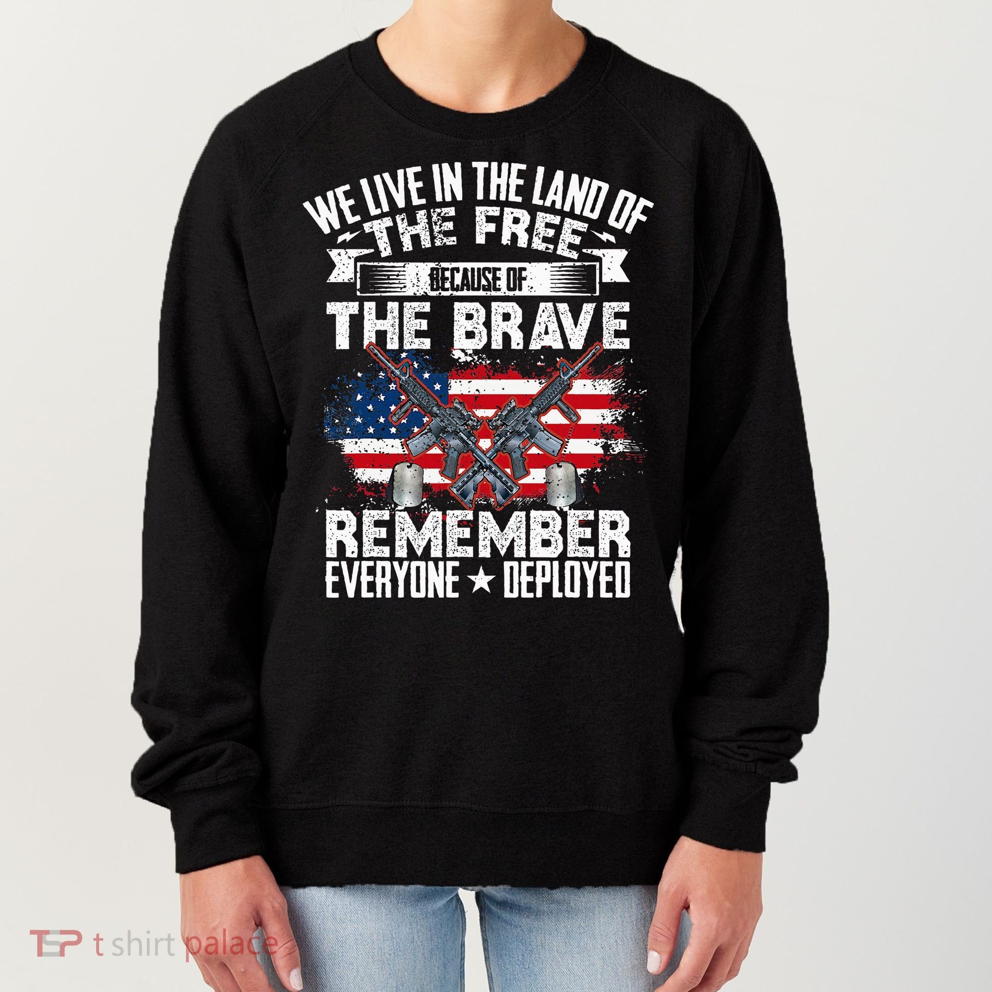 Red Friday Remember Everyone Deployed USA Flag Military Women's Sweatshirt