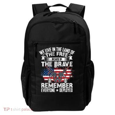 Red Friday Remember Everyone Deployed USA Flag Military Backpack