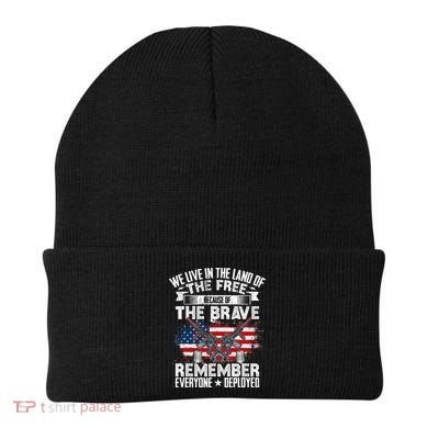 Red Friday Remember Everyone Deployed USA Flag Military Beanie