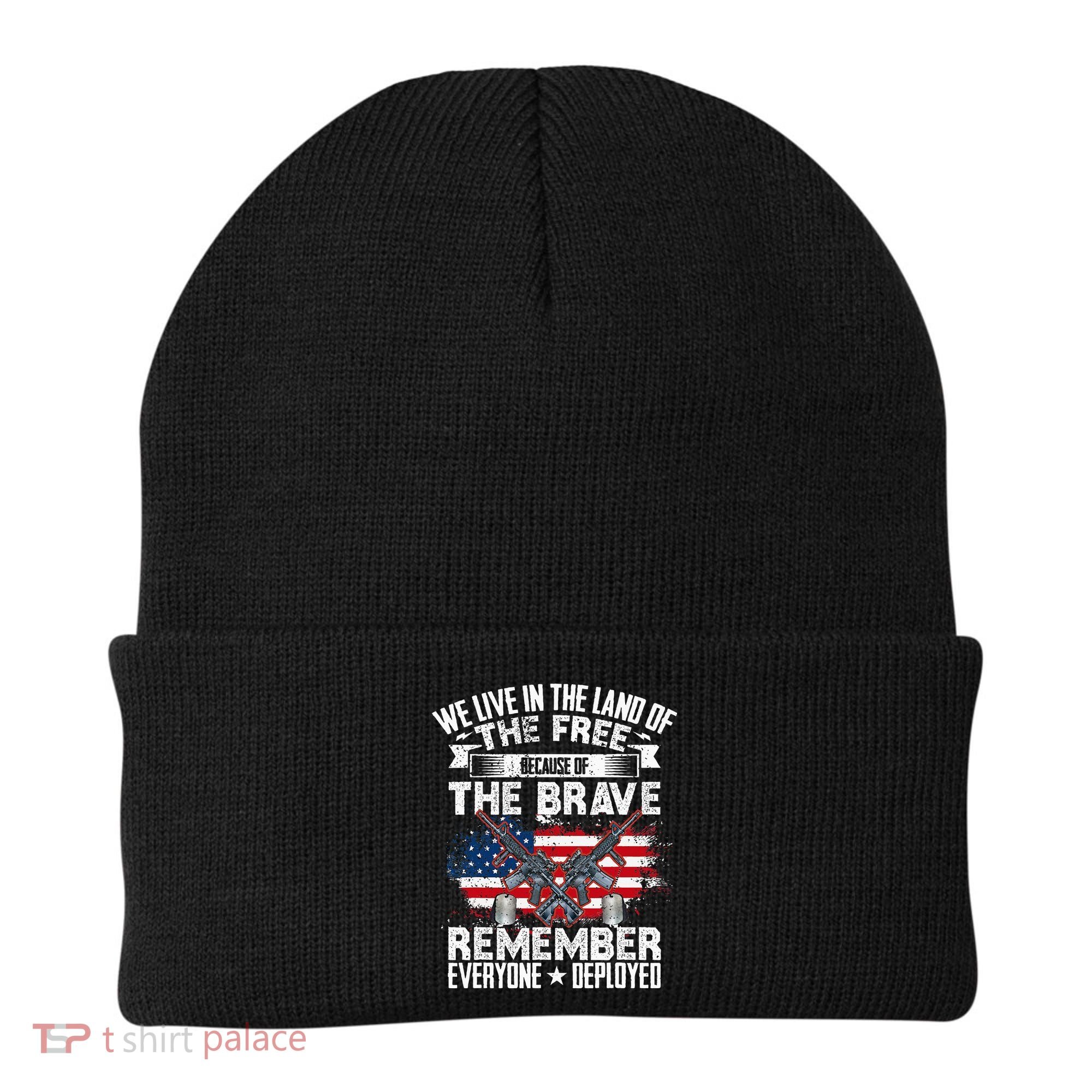 Red Friday Remember Everyone Deployed USA Flag Military Beanie