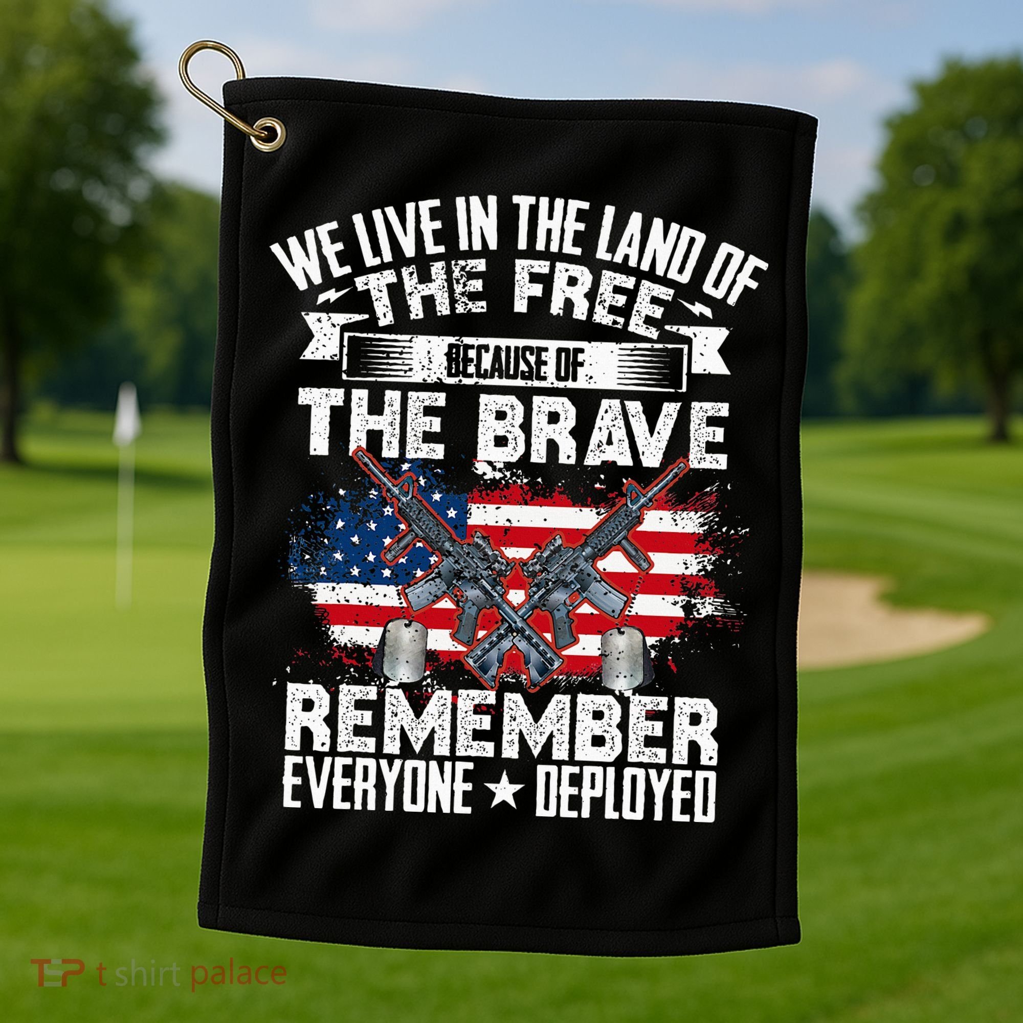 Red Friday Remember Everyone Deployed USA Flag Military Golf Towel