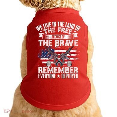 Red Friday Remember Everyone Deployed USA Flag Military Doggie Tank
