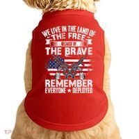 Red Friday Remember Everyone Deployed USA Flag Military Doggie Tank thumb 0