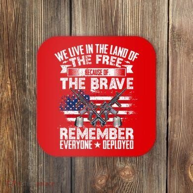 Red Friday Remember Everyone Deployed USA Flag Military Coaster