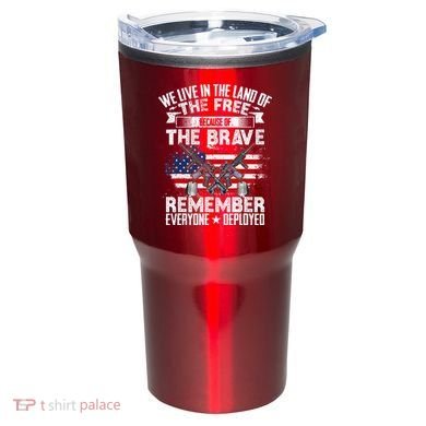 Red Friday Remember Everyone Deployed USA Flag Military Tumbler