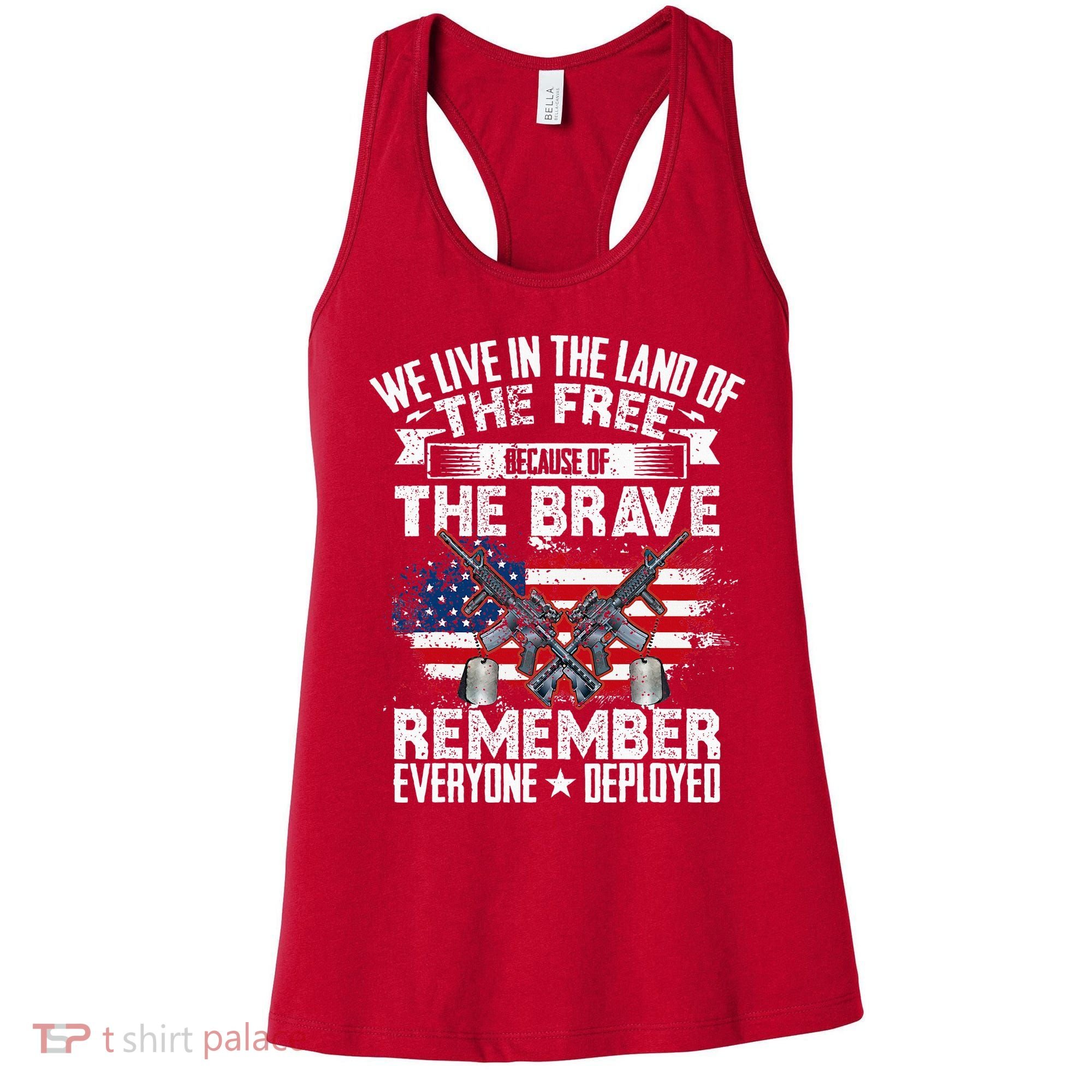 Red Friday Remember Everyone Deployed USA Flag Military Women's Tank Top