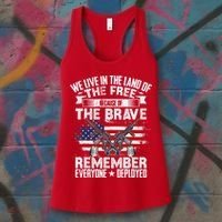 Red Friday Remember Everyone Deployed USA Flag Military Women's Tank Top thumb 3