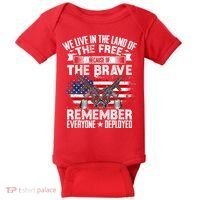 Red Friday Remember Everyone Deployed USA Flag Military Baby Bodysuit thumb 0