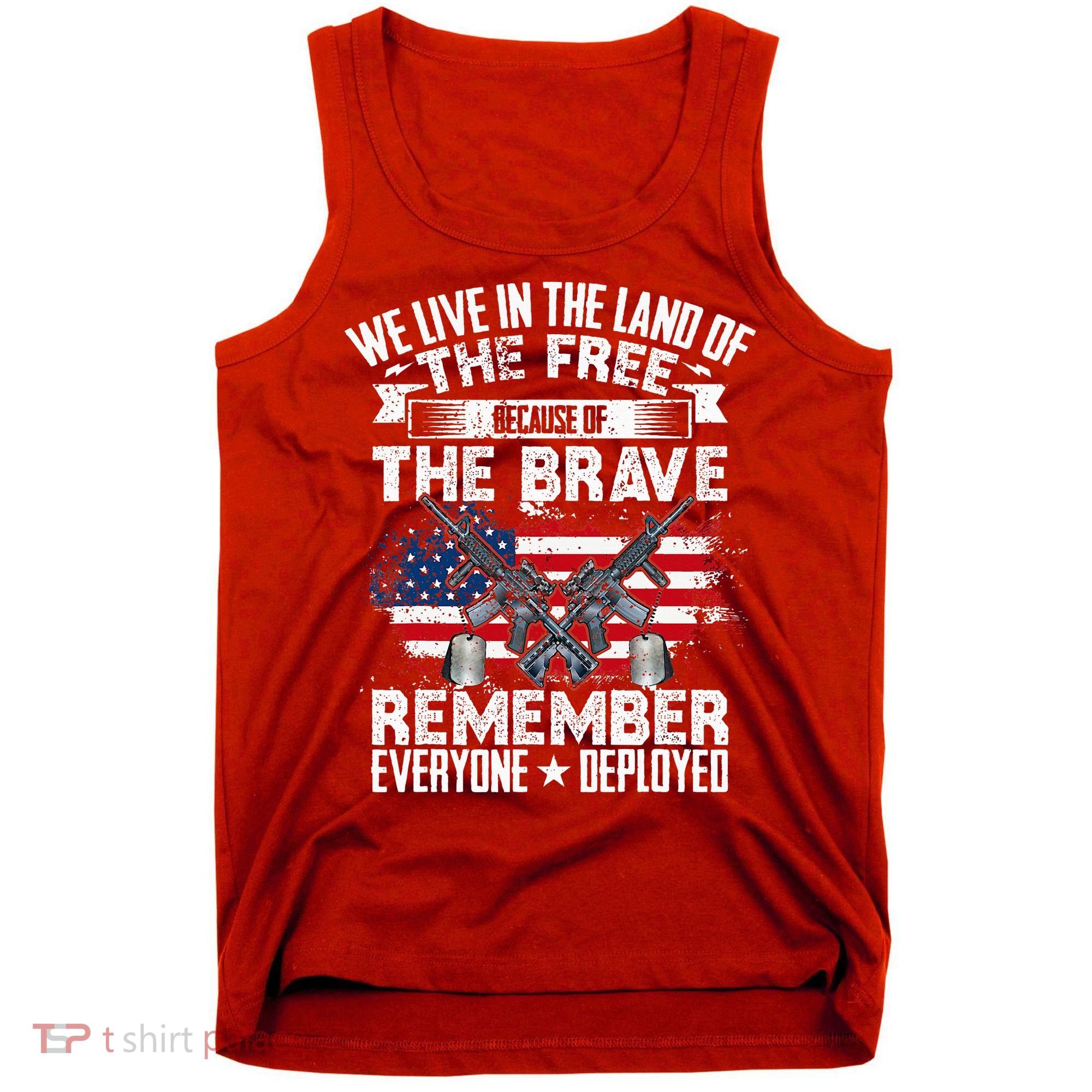 Red Friday Remember Everyone Deployed USA Flag Military Tank Top