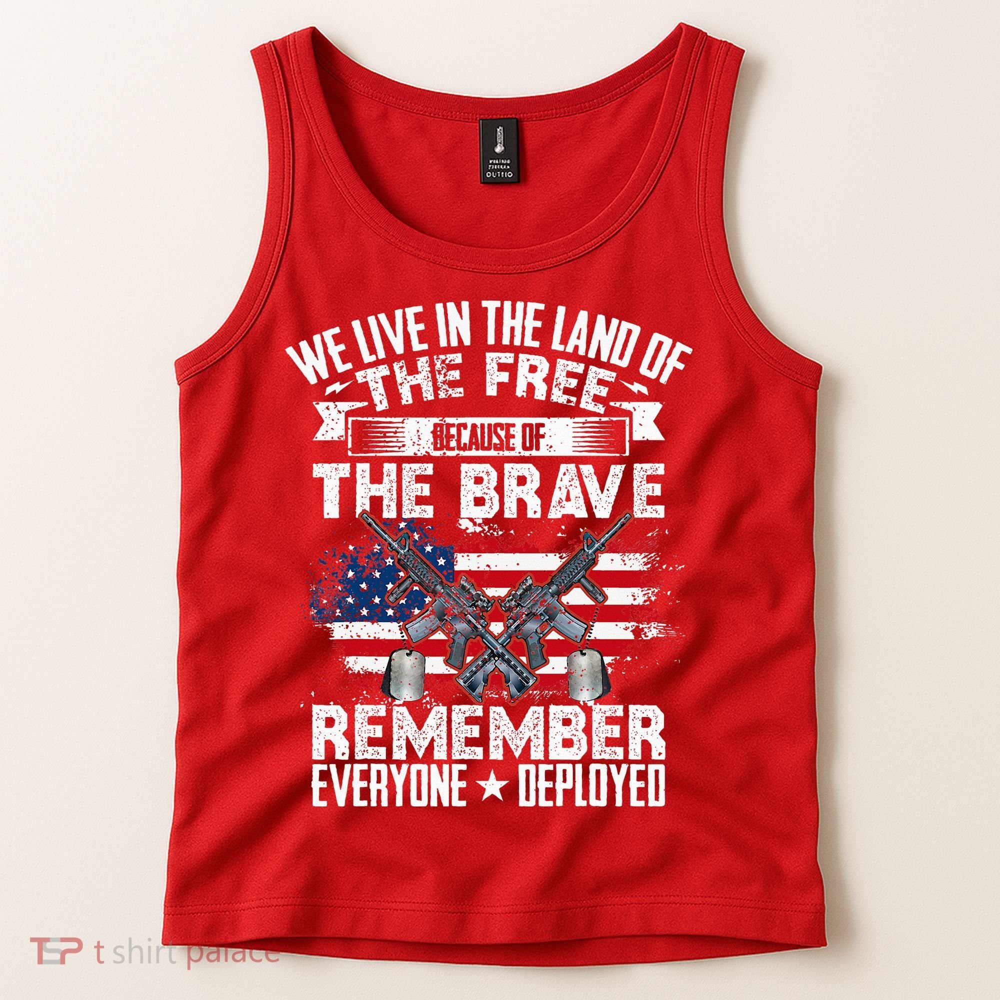 Red Friday Remember Everyone Deployed USA Flag Military Tank Top