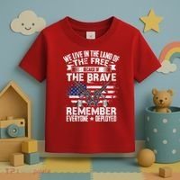 Red Friday Remember Everyone Deployed USA Flag Military Toddler T-Shirt thumb 3