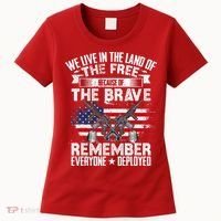 Red Friday Remember Everyone Deployed USA Flag Military Women's T-Shirt thumb 0