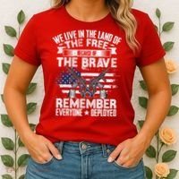 Red Friday Remember Everyone Deployed USA Flag Military Women's T-Shirt thumb 2