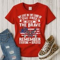 Red Friday Remember Everyone Deployed USA Flag Military Women's T-Shirt thumb 3
