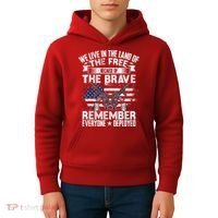 Red Friday Remember Everyone Deployed USA Flag Military Kids Hoodie thumb 4