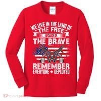 Red Friday Remember Everyone Deployed USA Flag Military Kids Long Sleeve Shirt thumb 0