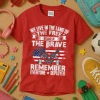 Red Friday Remember Everyone Deployed USA Flag Military Kids T-Shirt thumb 3