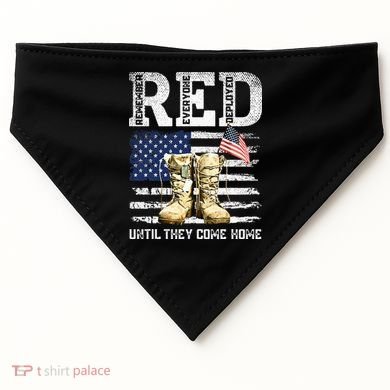 RED Friday Remember Everyone Deployed Every Friday Veterans USA-Made Doggie Bandana
