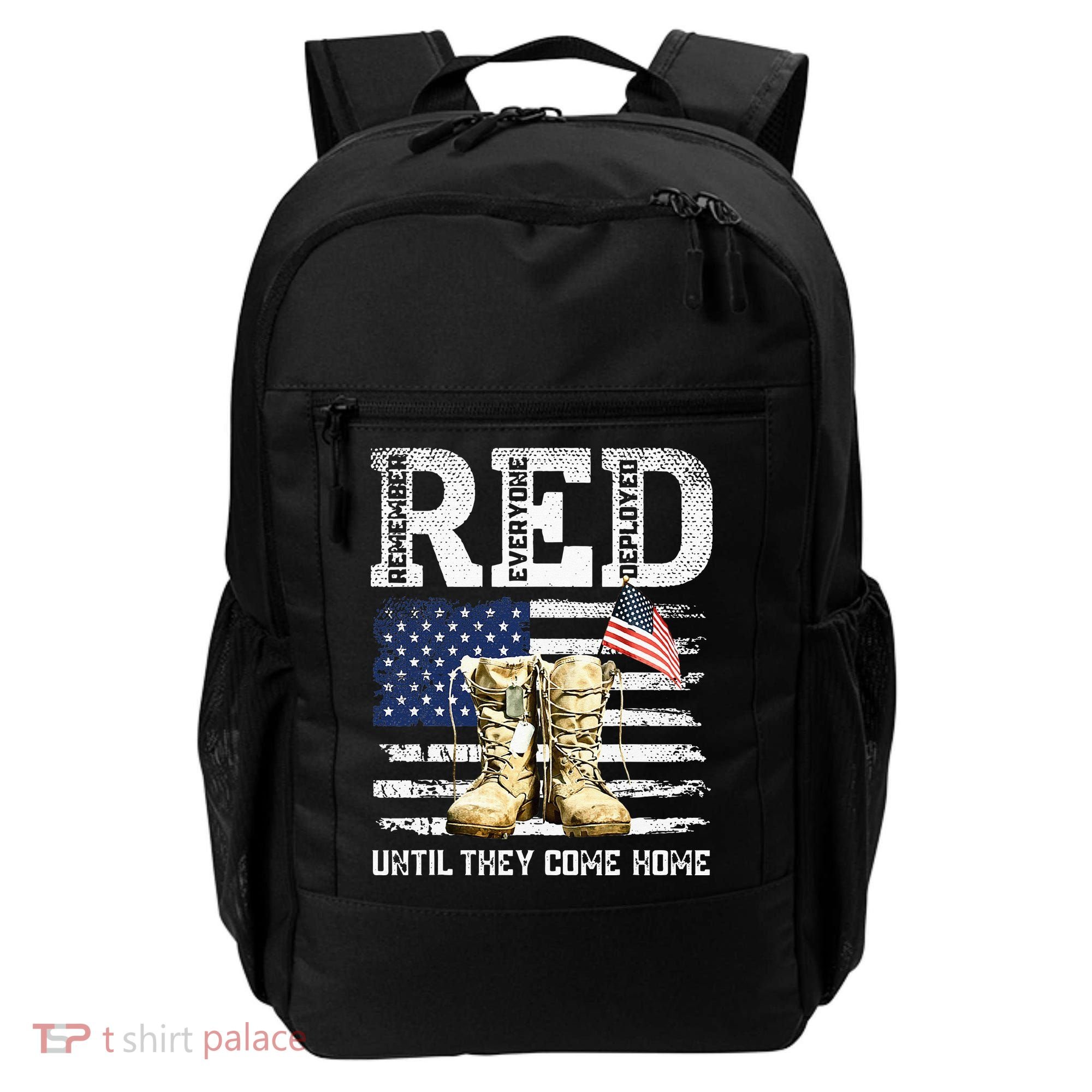 RED Friday Remember Everyone Deployed Every Friday Veterans Backpack