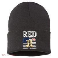 RED Friday Remember Everyone Deployed Every Friday Veterans Sustainable Knit Beanie thumb 0