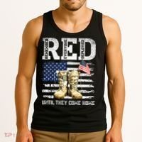 RED Friday Remember Everyone Deployed Every Friday Veterans Tank Top thumb 3