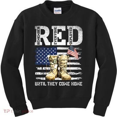 RED Friday Remember Everyone Deployed Every Friday Veterans Kids Sweatshirt