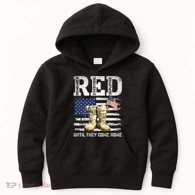 RED Friday Remember Everyone Deployed Every Friday Veterans Kids Hoodie