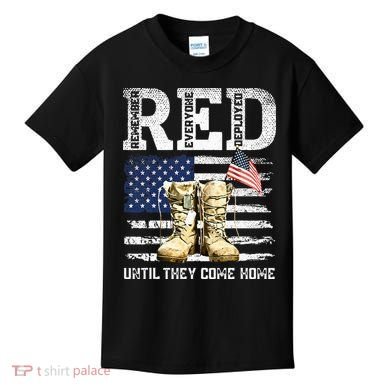 RED Friday Remember Everyone Deployed Every Friday Veterans Kids T-Shirt