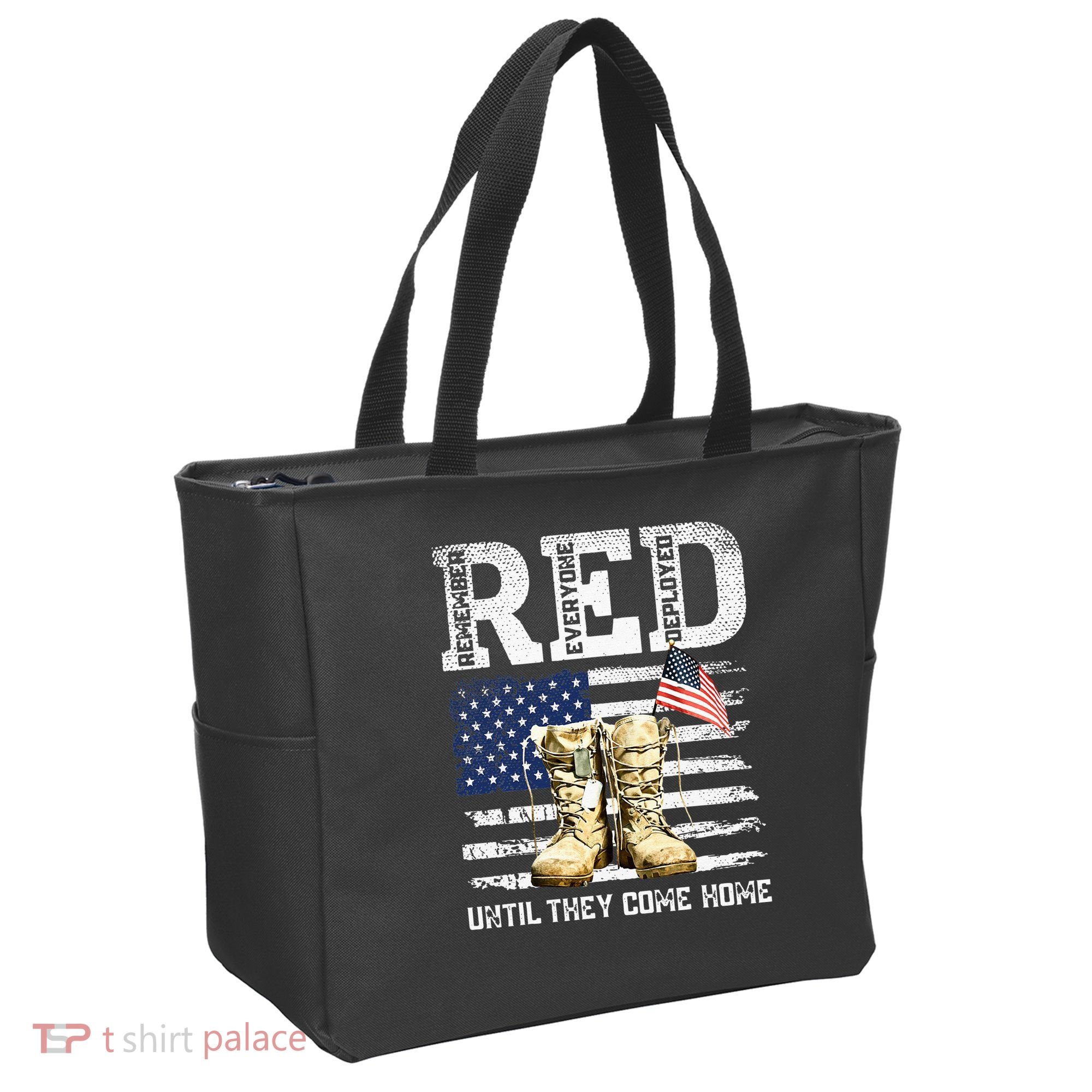 RED Friday Remember Everyone Deployed Every Friday Veterans Tote Bag