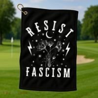 Resist Fascism Golf Towel thumb 1