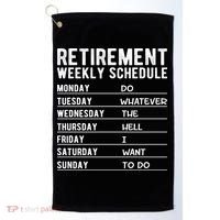 Retired Funny Retirement Gift Golf Towel thumb 0