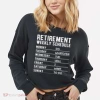 Retired Funny Retirement Gift Cropped Pullover Crew thumb 2