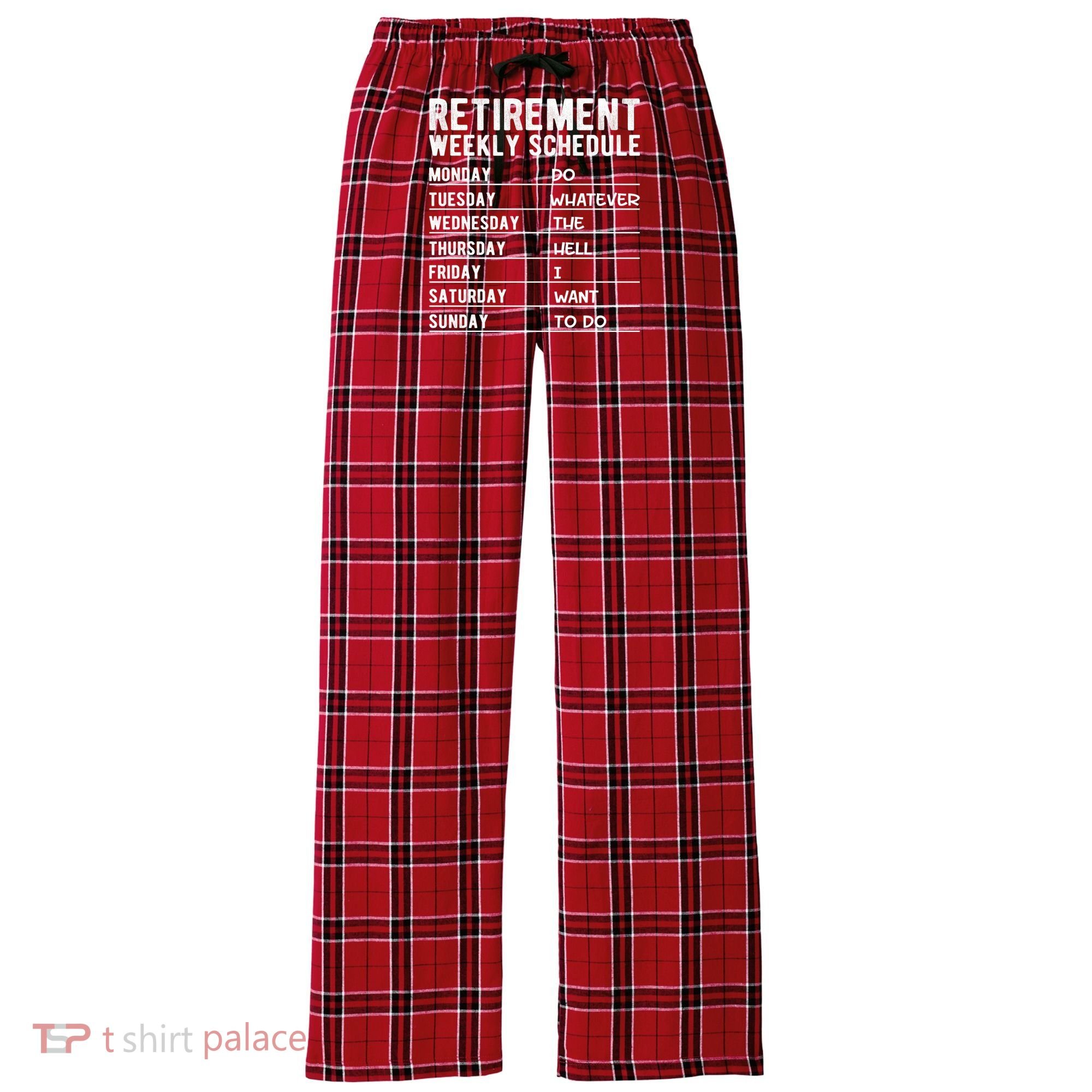 Retired Funny Retirement Gift Women's Flannel Plaid Pajama Pants