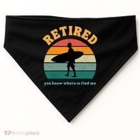 Retired Funny Retirement Beach Gift USA-Made Doggie Bandana thumb 0