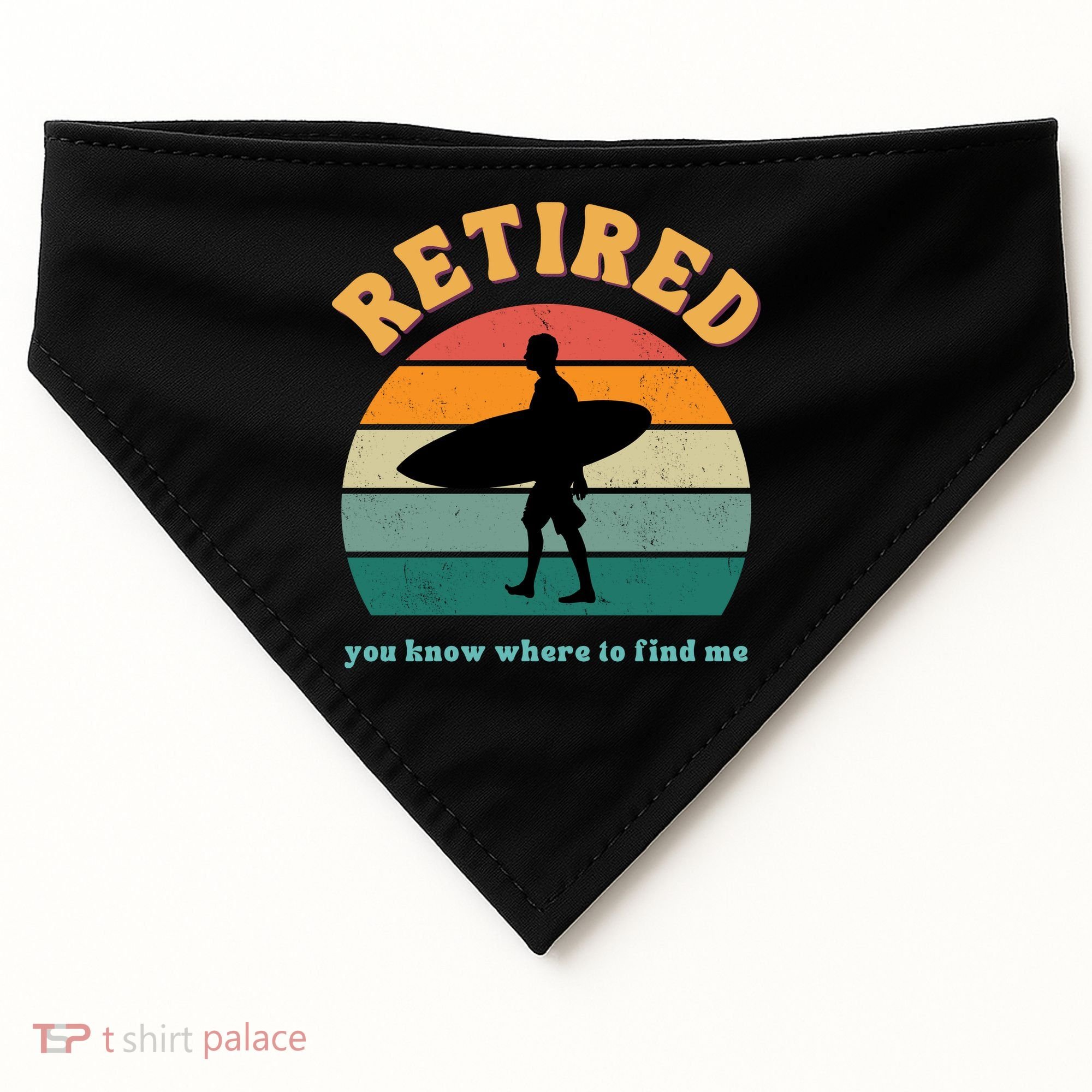 Retired Funny Retirement Beach Gift USA-Made Doggie Bandana