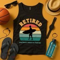 Retired Funny Retirement Beach Gift Tank Top thumb 4