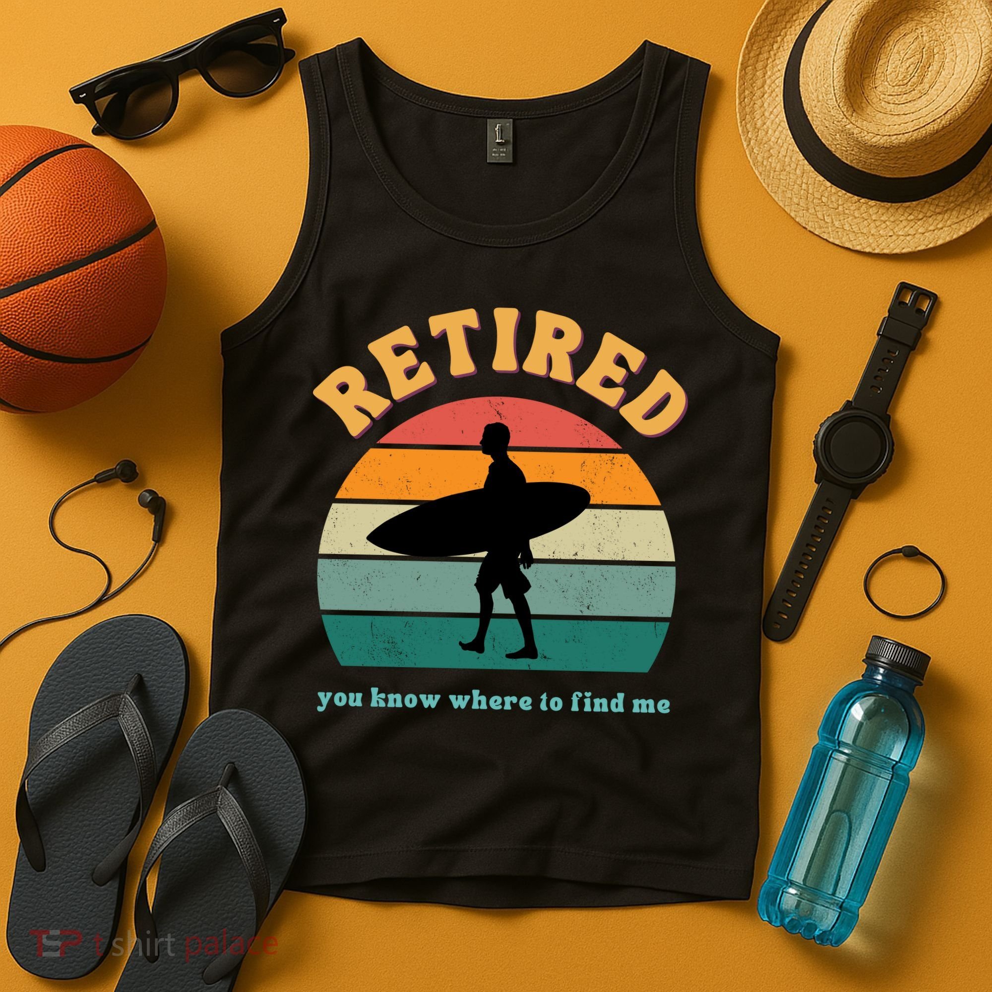 Retired Funny Retirement Beach Gift Tank Top