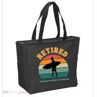 Retired Funny Retirement Beach Gift Tote Bag thumb 2