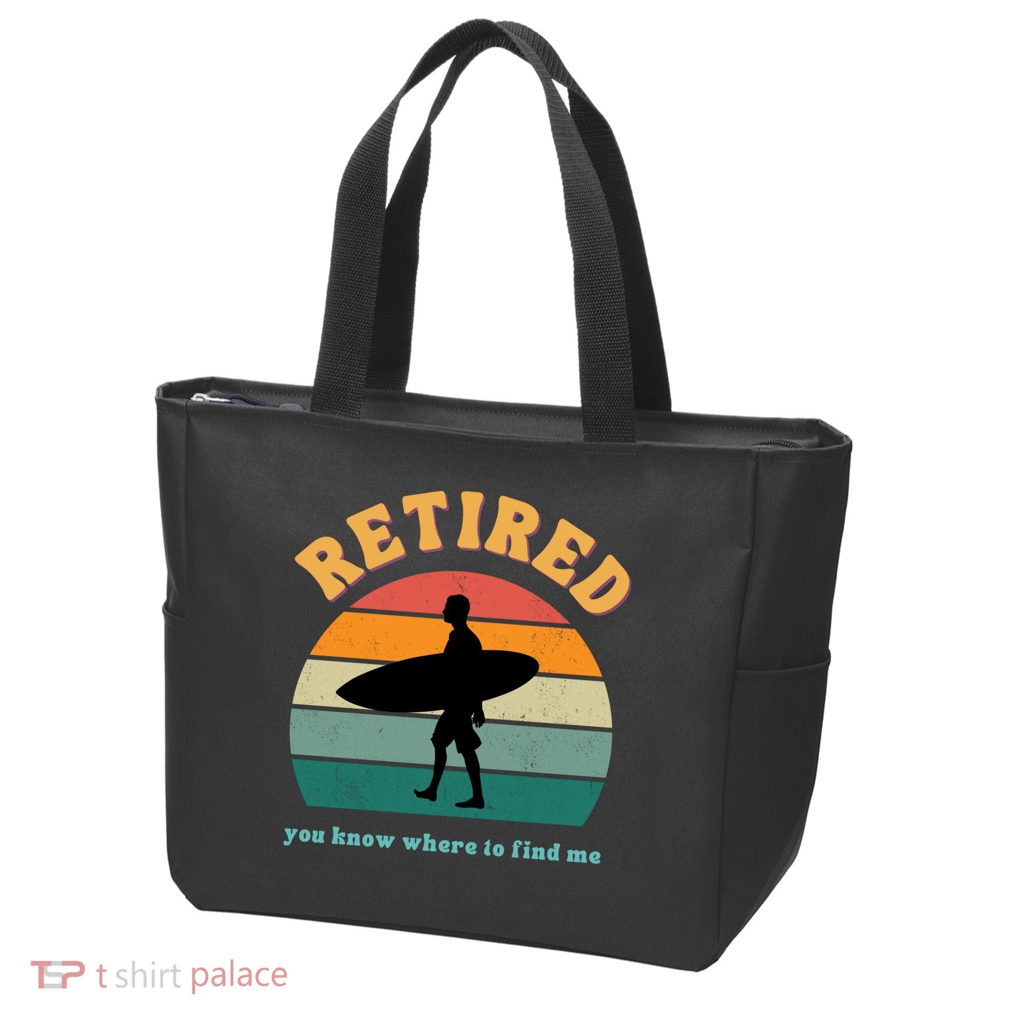 Retired Funny Retirement Beach Gift Tote Bag