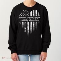 Red Friday Remember Everyone Deployed American Flag Heart Women's Sweatshirt thumb 0