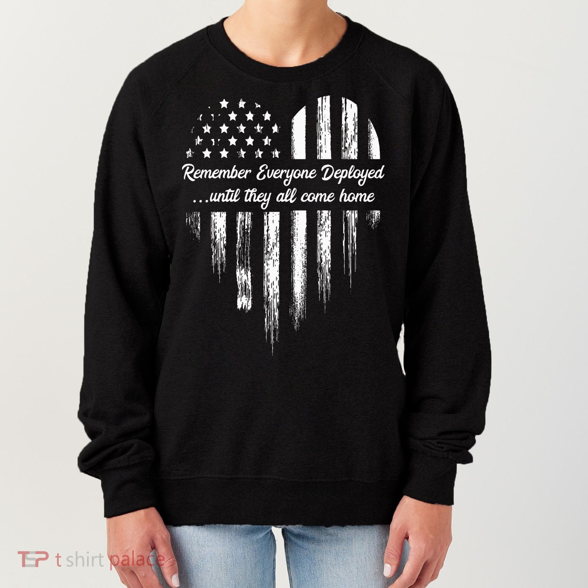 Red Friday Remember Everyone Deployed American Flag Heart Women's Sweatshirt