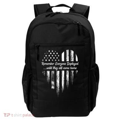 Red Friday Remember Everyone Deployed American Flag Heart Backpack