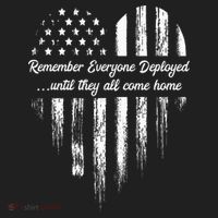 Red Friday Remember Everyone Deployed American Flag Heart Beanie thumb 2